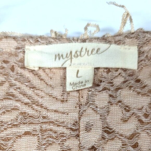 Boho Mystree Vest Sleeveless Textured Hippie Tan Womens Large - Picture 3 of 6